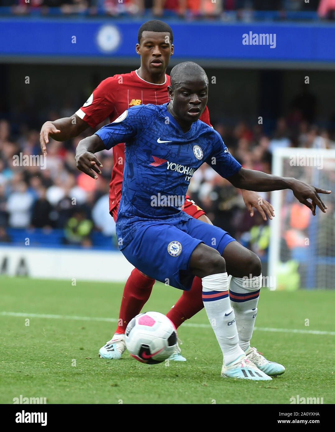 Londra, Regno Unito. Xxi Sep, 2019. N'Golo Kante del Chelsea durante il match di Premier League tra Chelsea e Liverpool a Stamford Bridge il 22 settembre 2019 a Londra, Inghilterra. (Foto di Zed Jameson/phcimages.com) Credit: Immagini di PHC/Alamy Live News Foto Stock