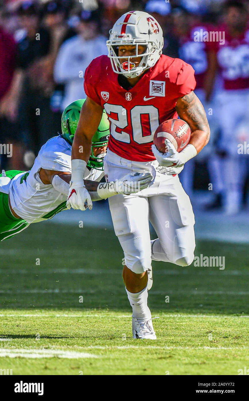 Stanford, in California, Stati Uniti d'America. Xxi Sep, 2019. durante il NCAA Football gioco tra la Oregon Ducks e Stanford Cardinale presso la Stanford Stadium a Stanford in California. Chris Brown/CSM/Alamy Live News Foto Stock