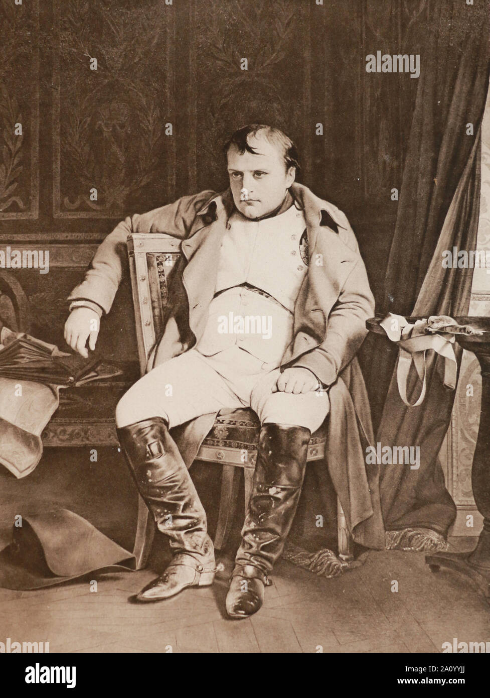 Napoleone Bonaparte. Incisione del XIX secolo. Foto Stock