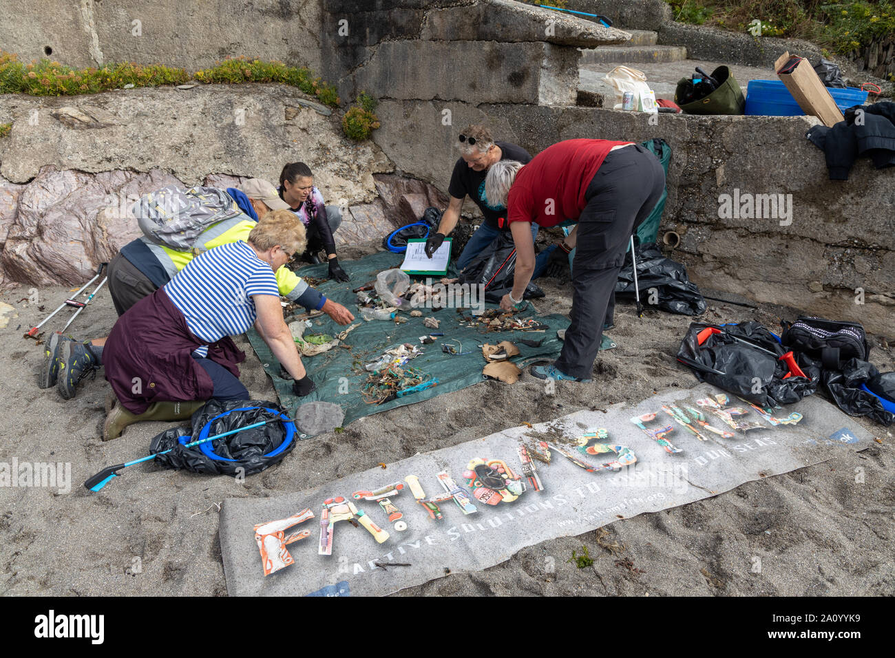 Great British spiaggia pulita, Finnygook Beach, Cornwall, Regno Unito Foto Stock