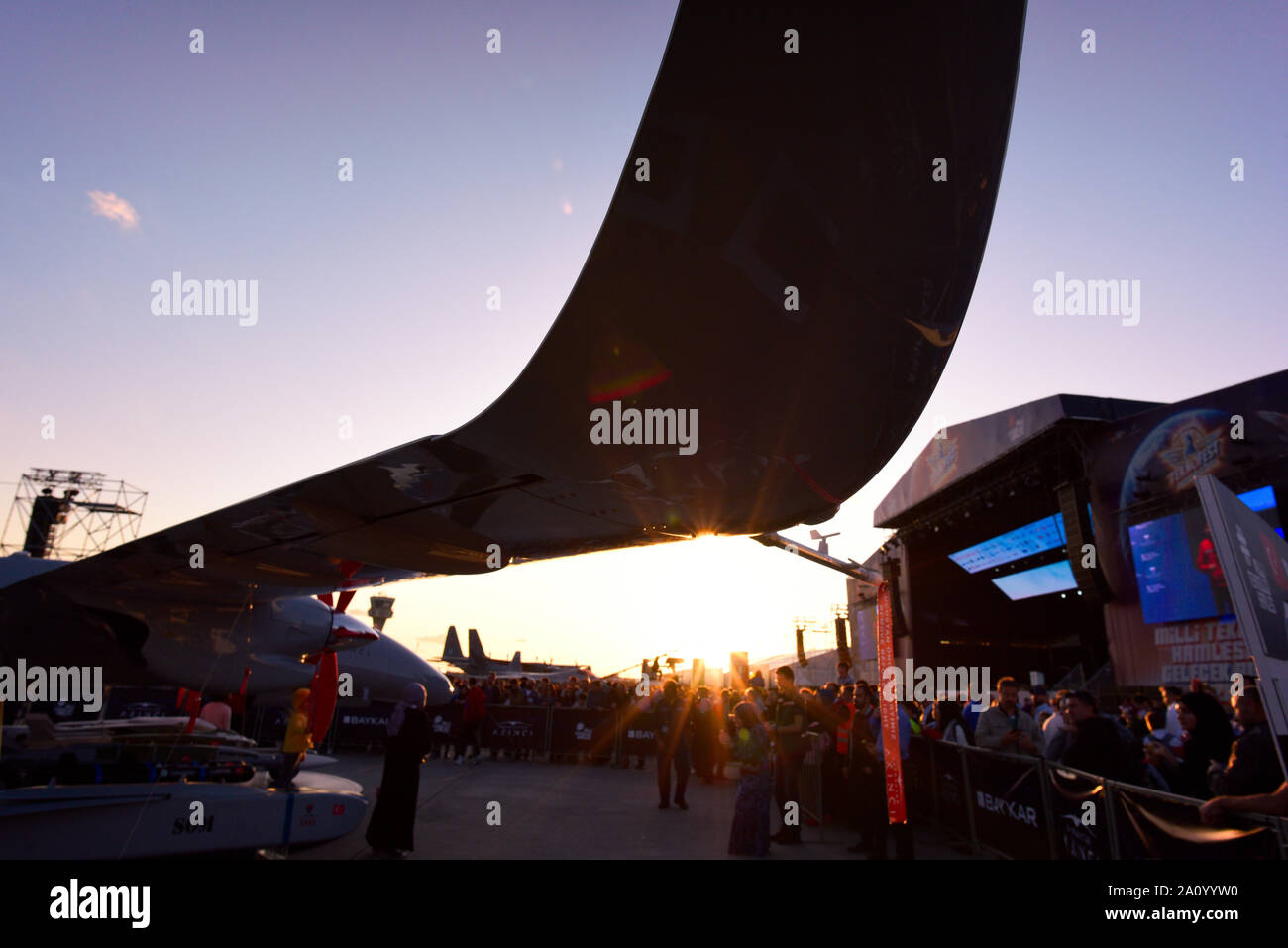 Teknofest 2019 militari di Air force technologies show in aeroporto Ataturk, Istanbul, Turchia. Settembre 21, 2019 Foto Stock