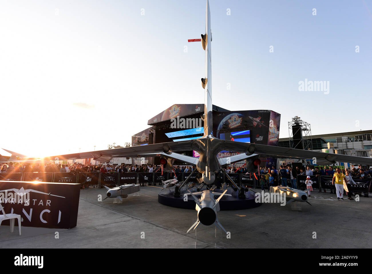 Teknofest 2019 militari di Air force technologies show in aeroporto Ataturk, Istanbul, Turchia. Settembre 21, 2019 Foto Stock
