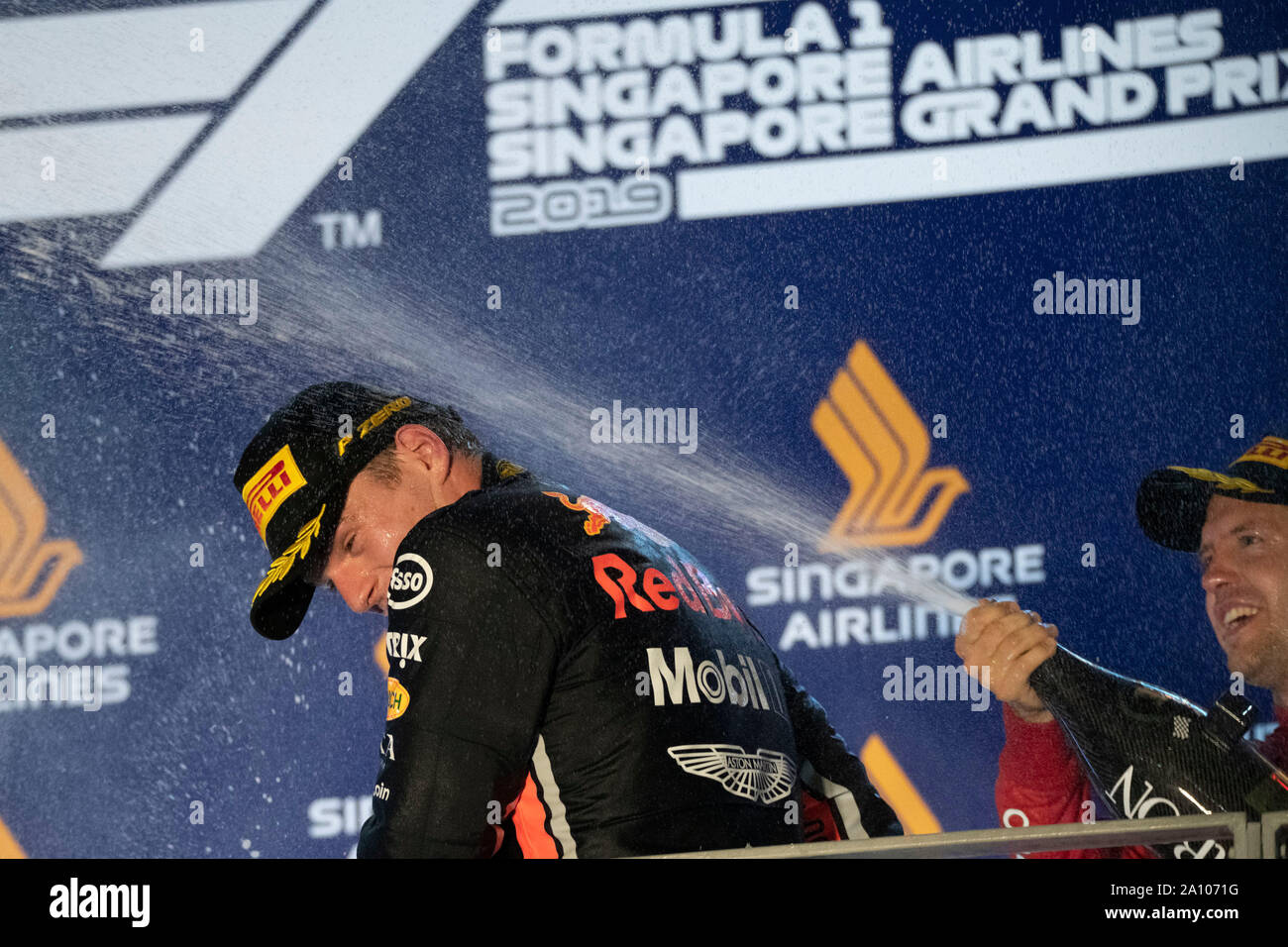 SINGAPORE, 22-09-2019, circuito cittadino di Marina Bay, Singapore GP di Formula 1, Max Verstappen Foto Stock