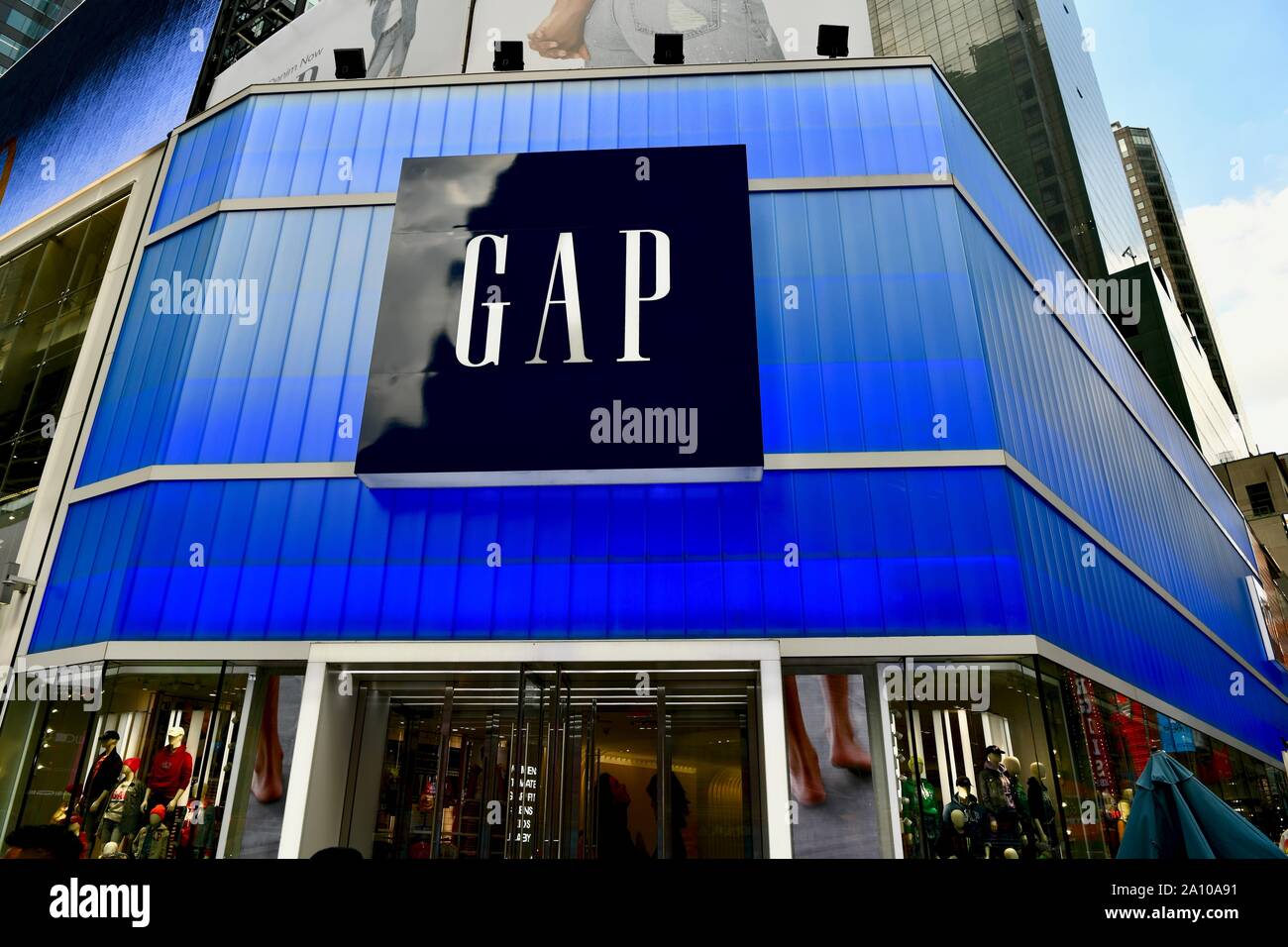 Gap store in Times Square NYC, STATI UNITI D'AMERICA Foto Stock