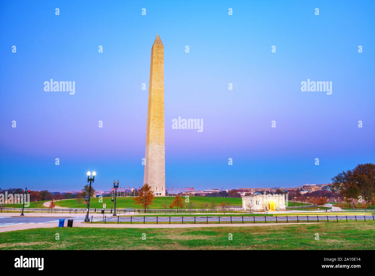 Il Monumento a Washington una notte, STATI UNITI D'AMERICA Foto Stock