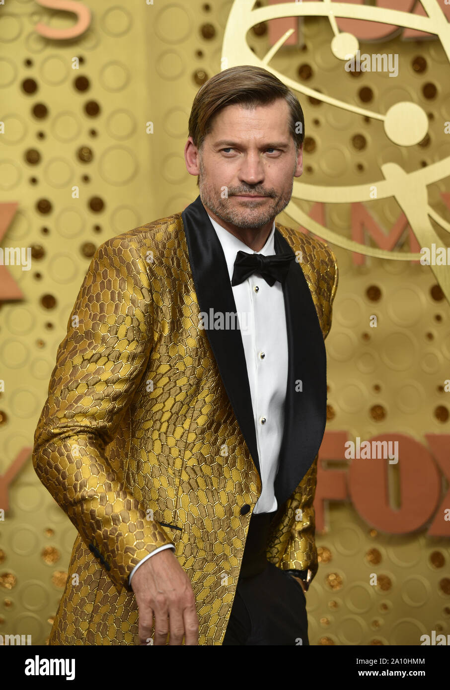 Nikolaj Coster-Waldau arriva per la settantunesima annuale di Primetime Emmy Awards tenutosi presso il Teatro di Microsoft in downtown Los Angeles Domenica, Settembre 22, 2019. Foto di Christine masticare/UPI Foto Stock