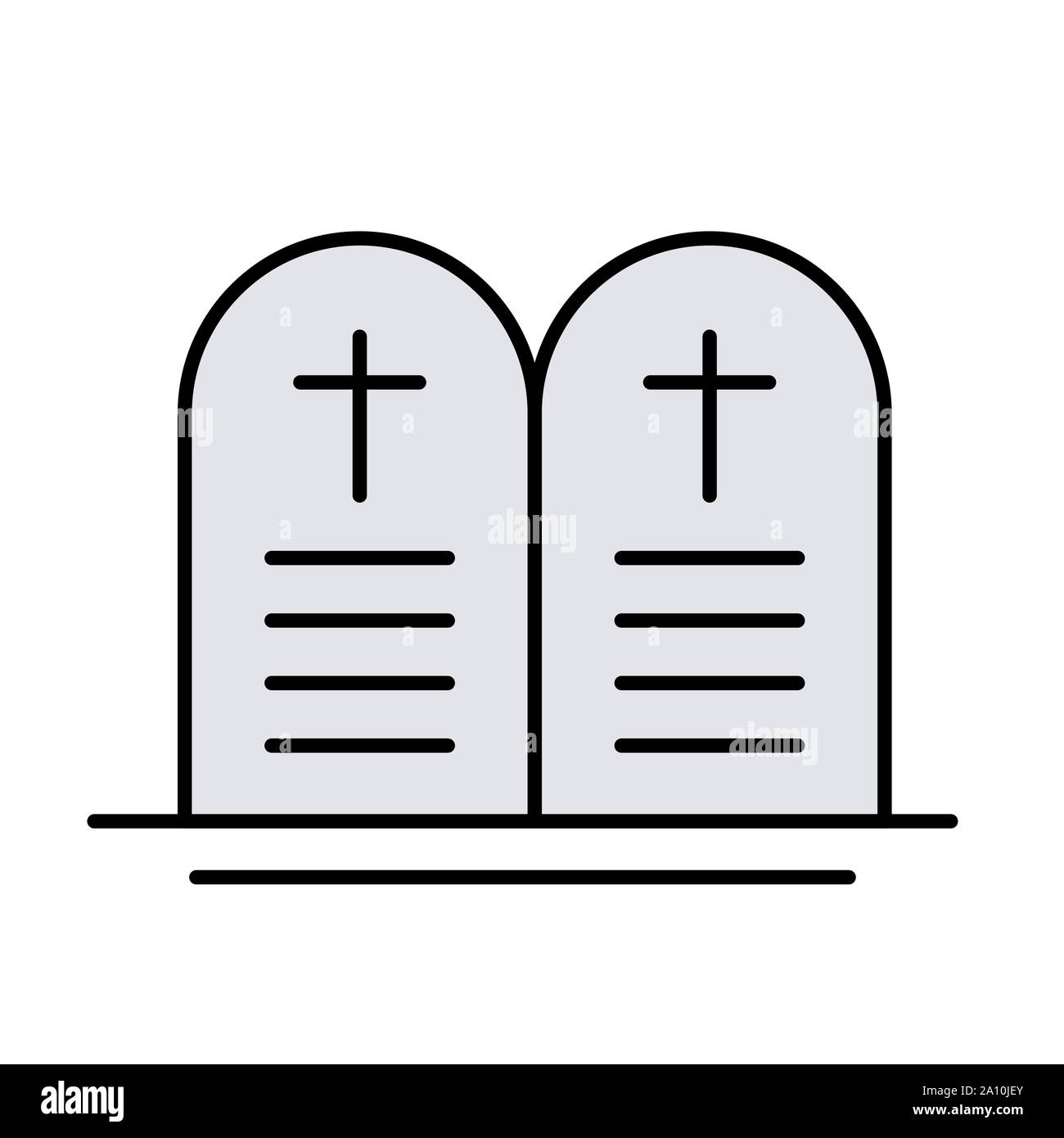 Dieci comandi cristiana icona glyph isolato su bianco. EPS10 Illustrazione Vettoriale