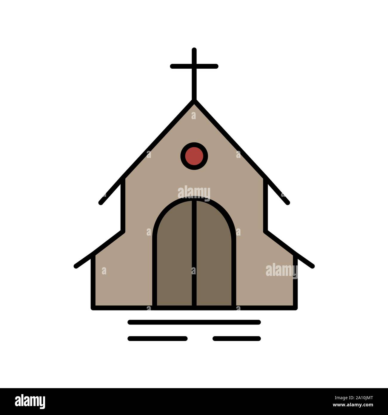 Chiesa religione edificio icona glyph isolato su bianco. EPS10 Illustrazione Vettoriale