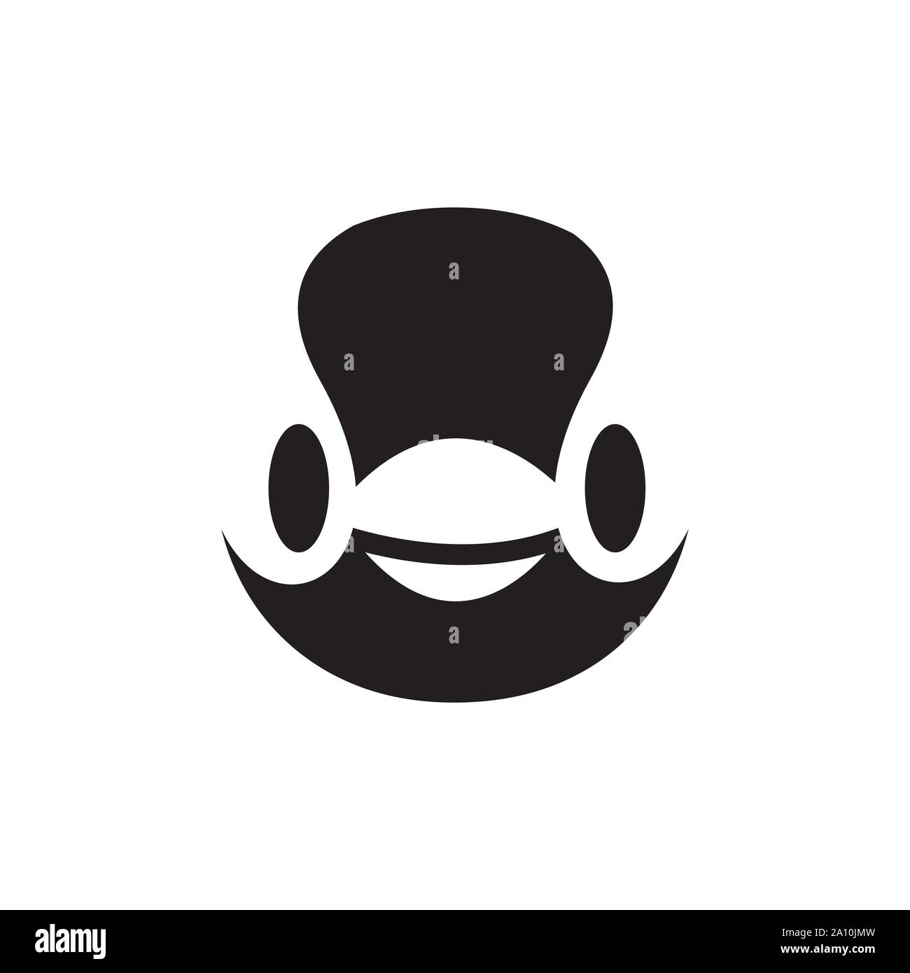 Semplice in bianco e nero logo del pinguino design simbolo vettore illustrazione. Illustrazione Vettoriale