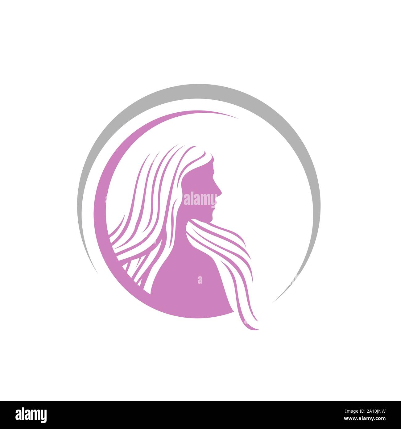 Silhouette di bellezza donna donne vettore logo elemento di design Illustrazione Vettoriale