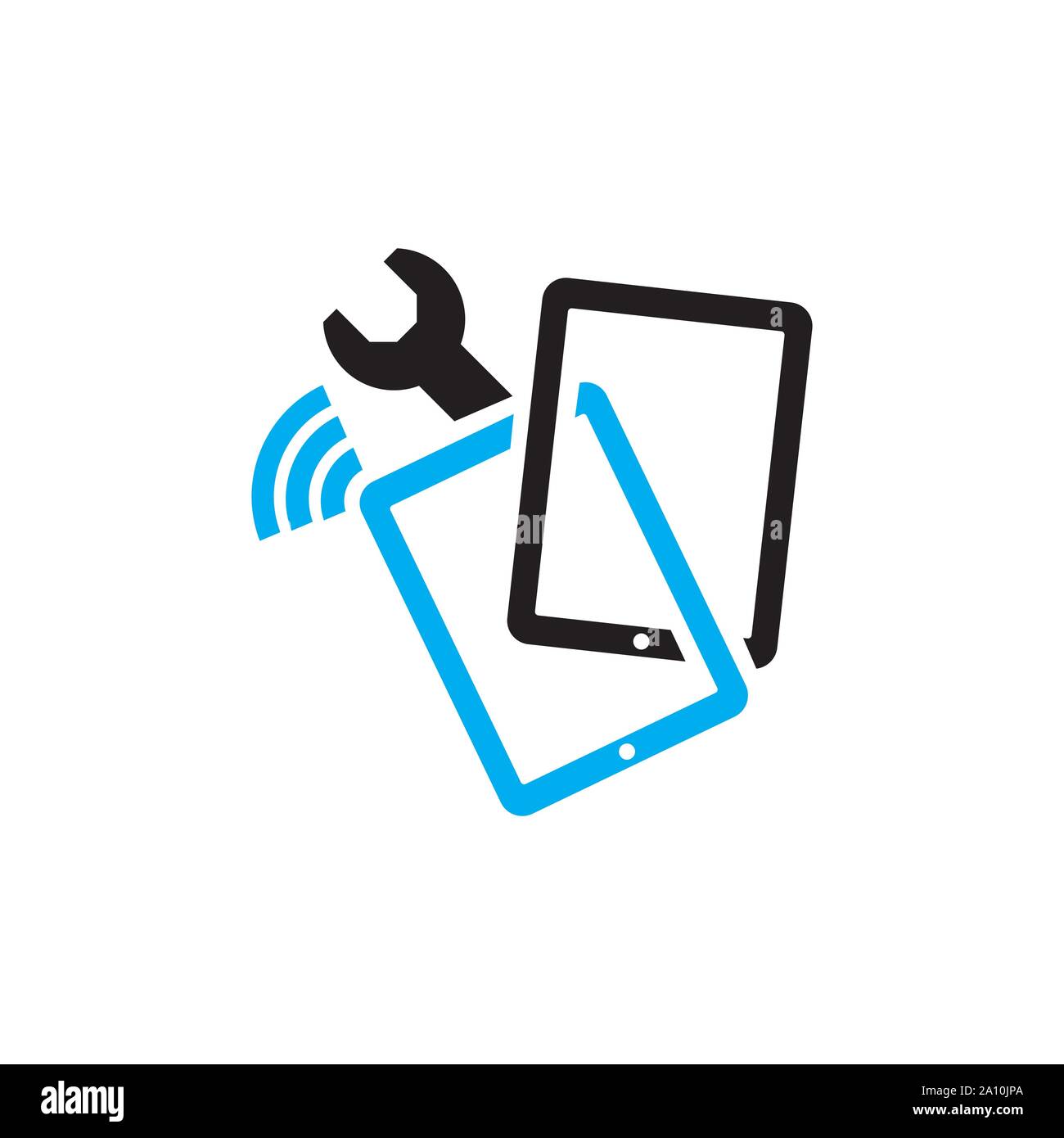 Telefono cellulare di servizio riparazione logo design vector icona simbolo illusrations Illustrazione Vettoriale