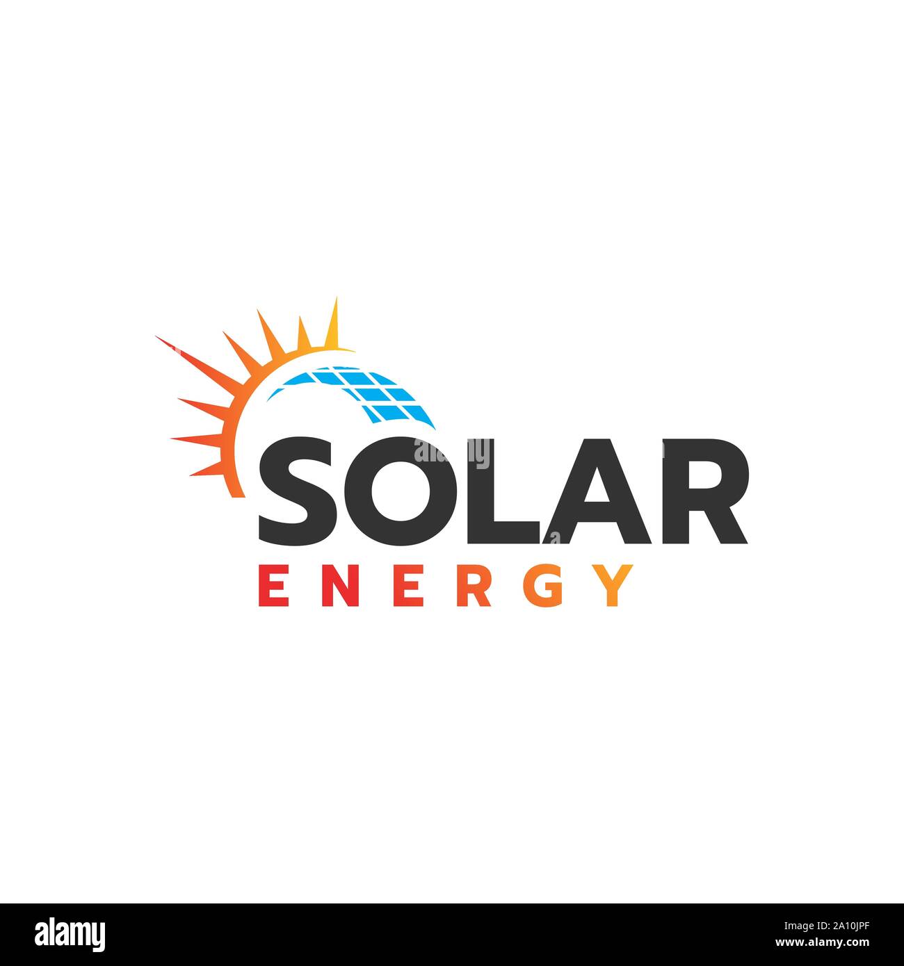 Energia solare pannelli solari logo design vettoriali per energia verde e natura elettricità icona di simbolo Illustrazione Vettoriale