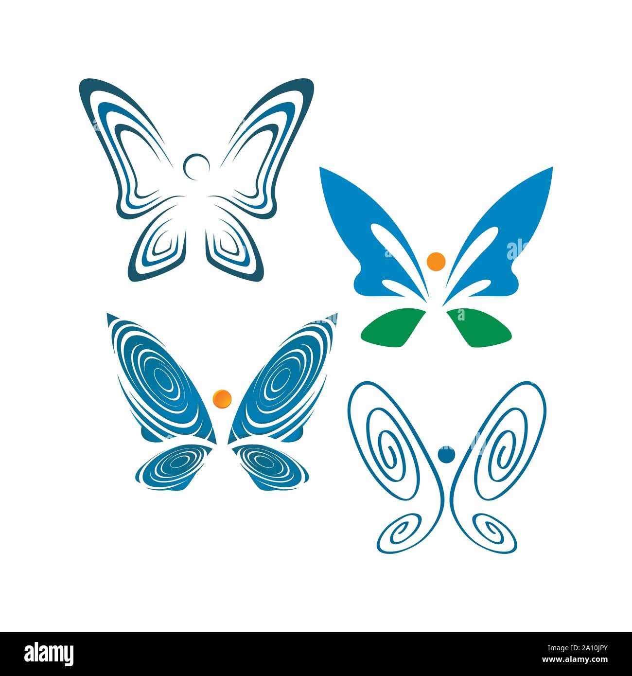 Farfalle astratta di una bellezza logo a forma di farfalla template design illustrazione vettoriale Illustrazione Vettoriale