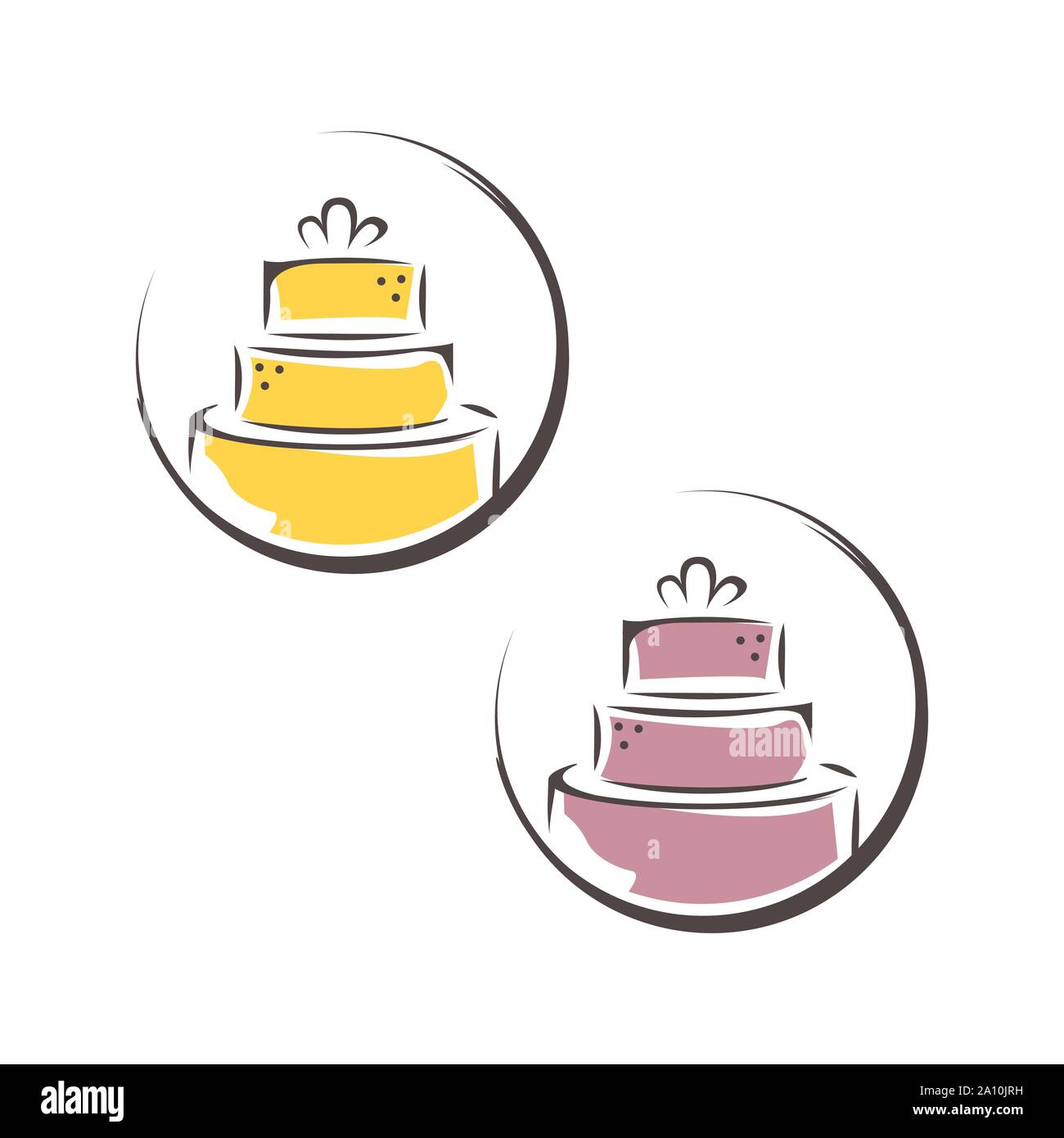 Negozio di dolci torta modello logo design illustrazione vettoriale Illustrazione Vettoriale