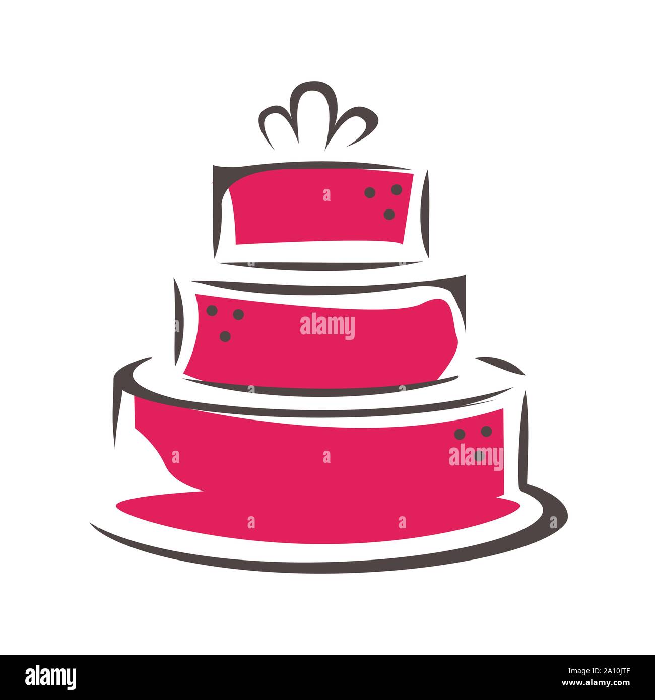 Negozio di dolci torta modello logo design illustrazione vettoriale Illustrazione Vettoriale