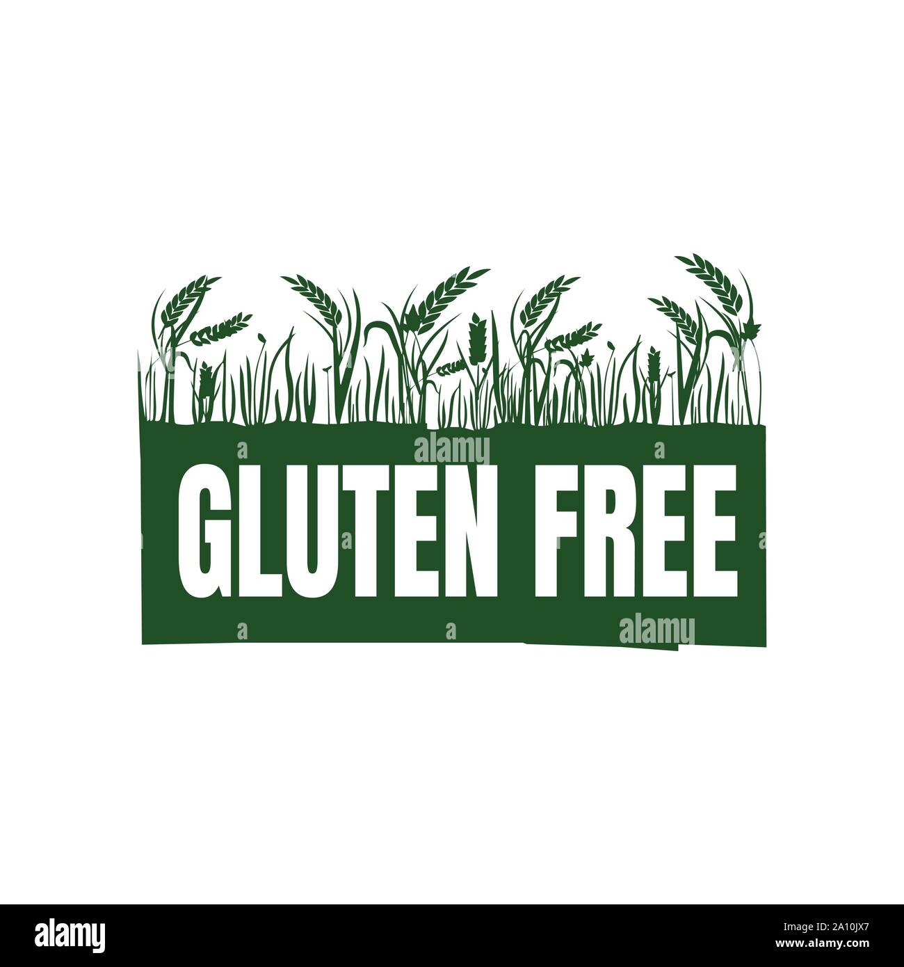 Segno di nutrizione Cibo senza glutine logo design vettoriali illustrazioni di intestazione Illustrazione Vettoriale