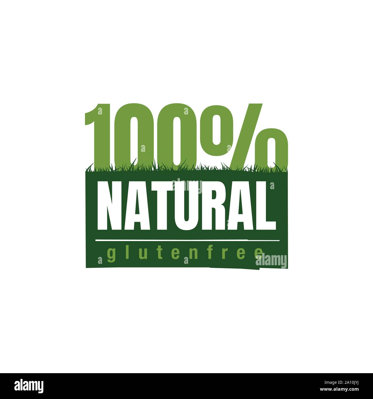 100% di alimenti naturali logo design vettoriali illustrazioni di intestazione Illustrazione Vettoriale