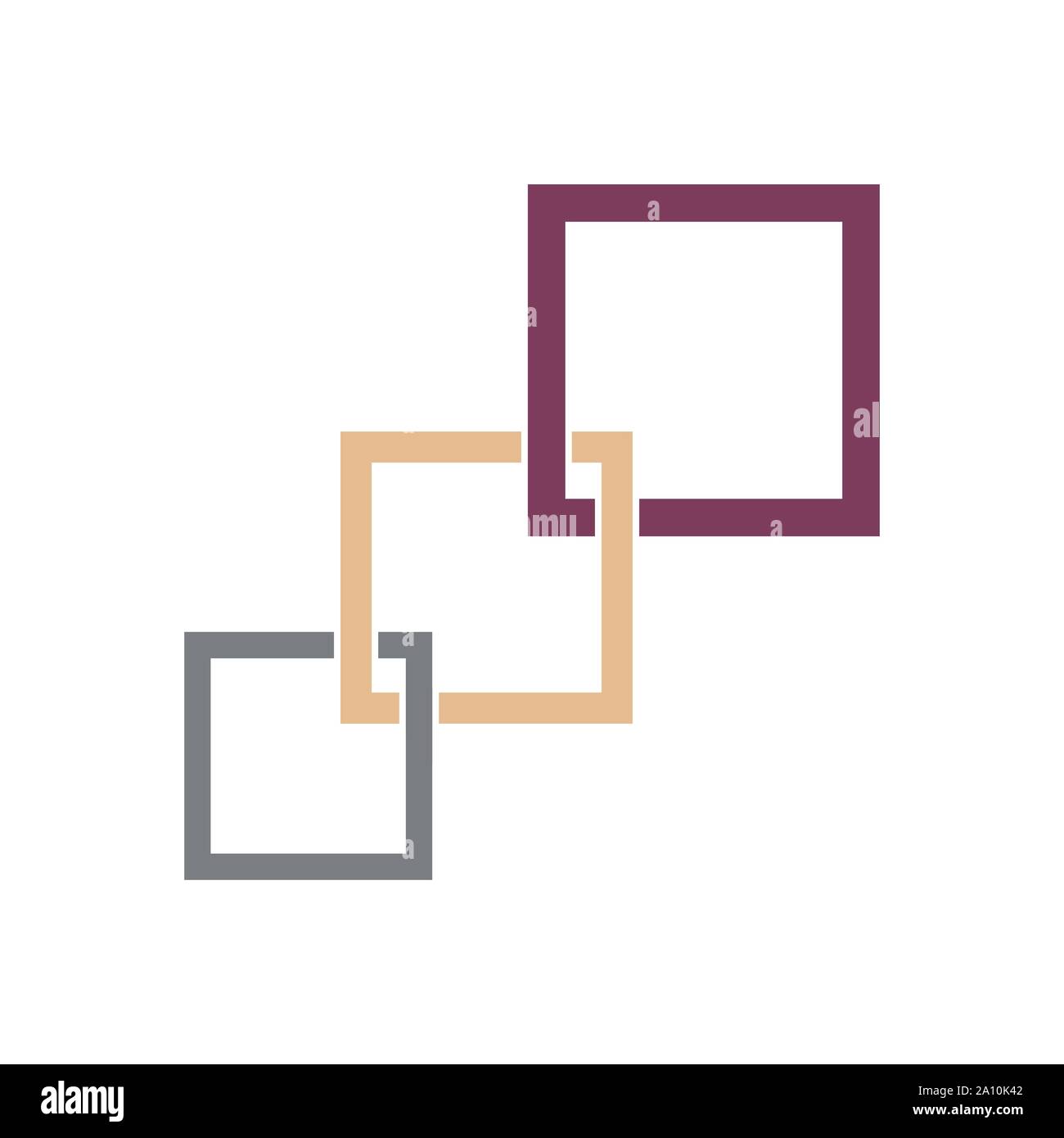 Blocco quadrato chain link Logo della tecnologia del modello di disegno vettoriale Illustrazione Vettoriale