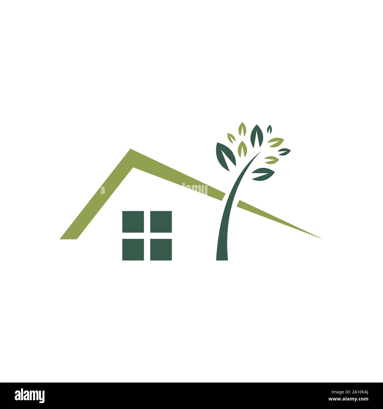 Impianti di casa verde logo design icona vettore illustrazione Illustrazione Vettoriale