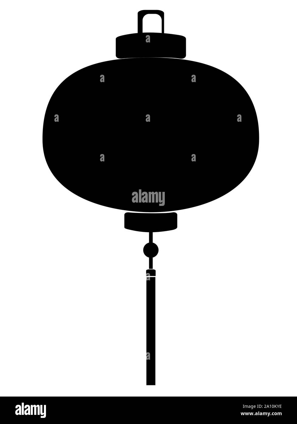 Illustrazione di rosso Cinese tradizionale lanterna di carta silhouette su sfondo bianco. Foto Stock