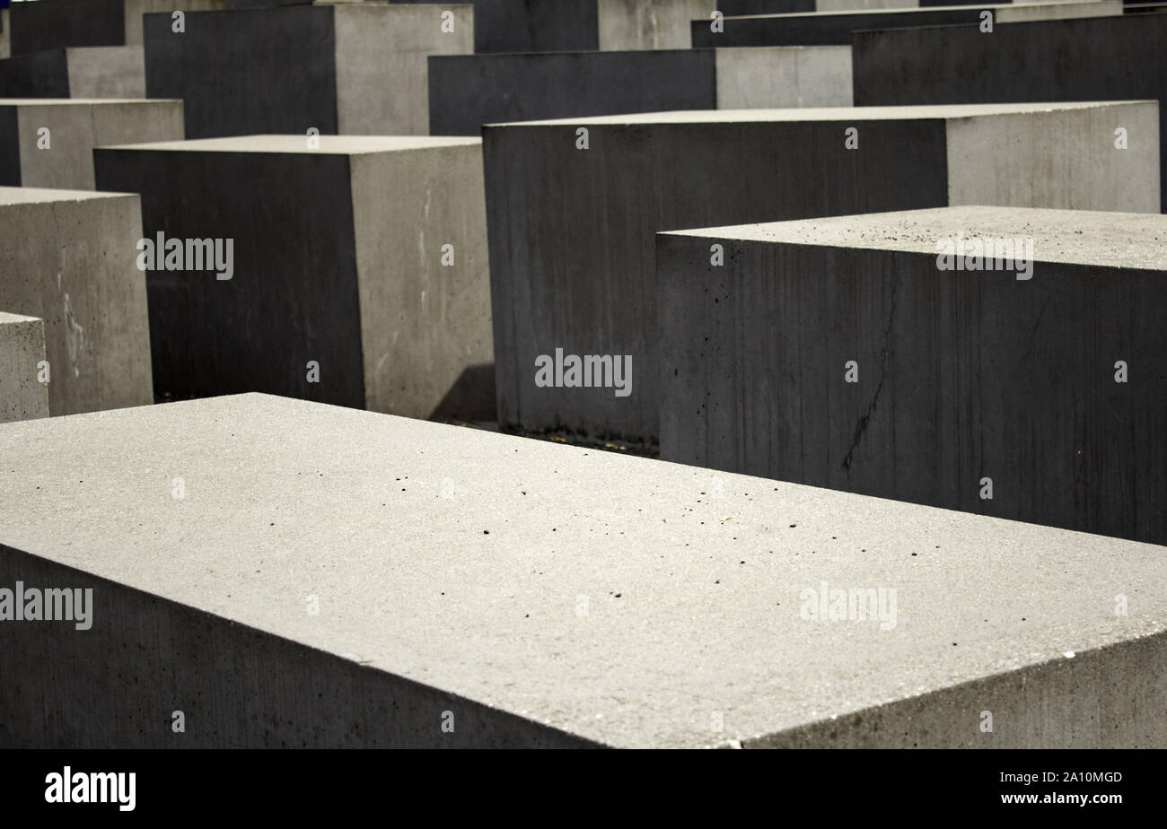 Memoriale ebreo nella piazza di Berlino, storia e monumento simbolo Foto Stock