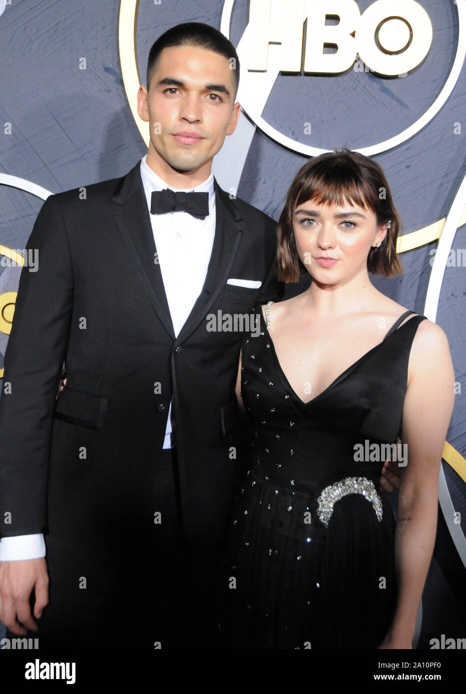 West Hollywood, California, Stati Uniti d'America 22 settembre 2019 Ruben Selby e attrice Maisie Williams frequentare HBO Post di Emmy Award a seguito di ricezione 71st Primetime Emmy Awards il 22 settembre 2019 presso il Plaza al Pacific Design Center in West Hollywood, California, Stati Uniti d'America. Foto di Barry re/Alamy Live News Foto Stock