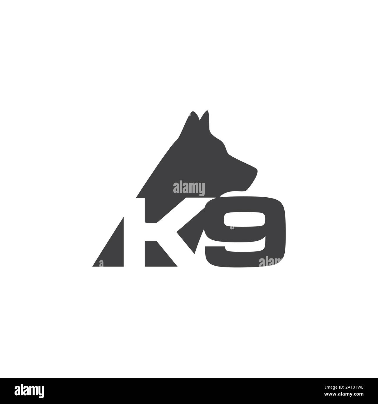 La formazione k9 cane logo design vector idee su uno sfondo bianco Illustrazione Vettoriale