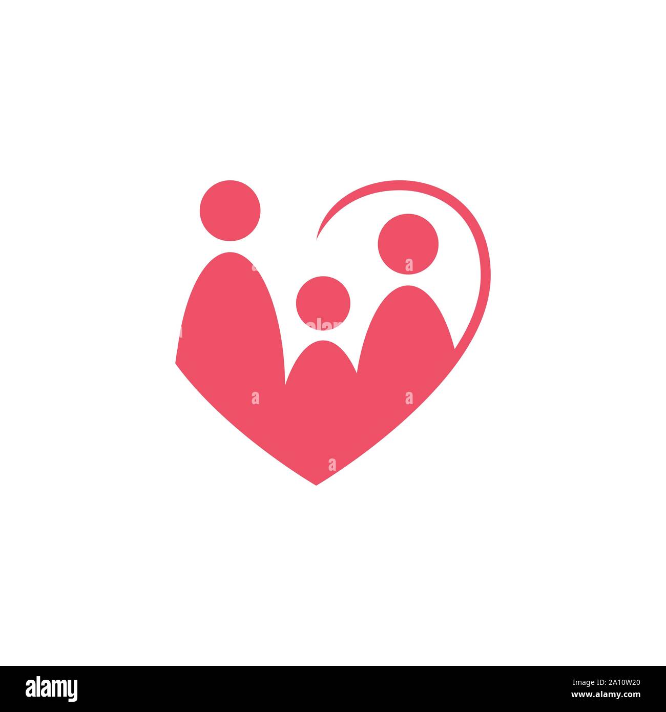 Il simbolo del triangolo di amore logo design illustrazione vettoriale Illustrazione Vettoriale