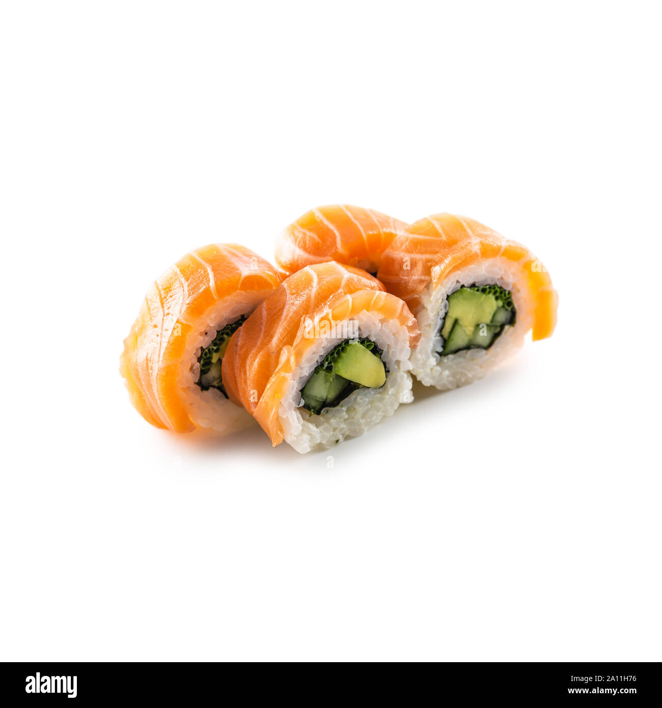 Sushi california roll isolati su sfondo bianco Foto Stock