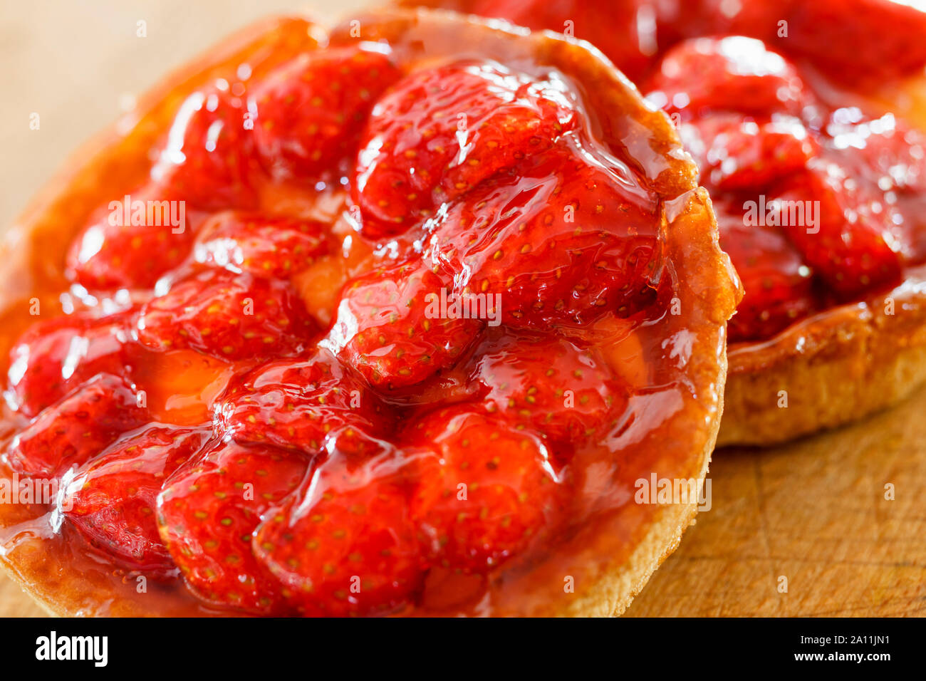 Crostata di fragole close up Foto Stock