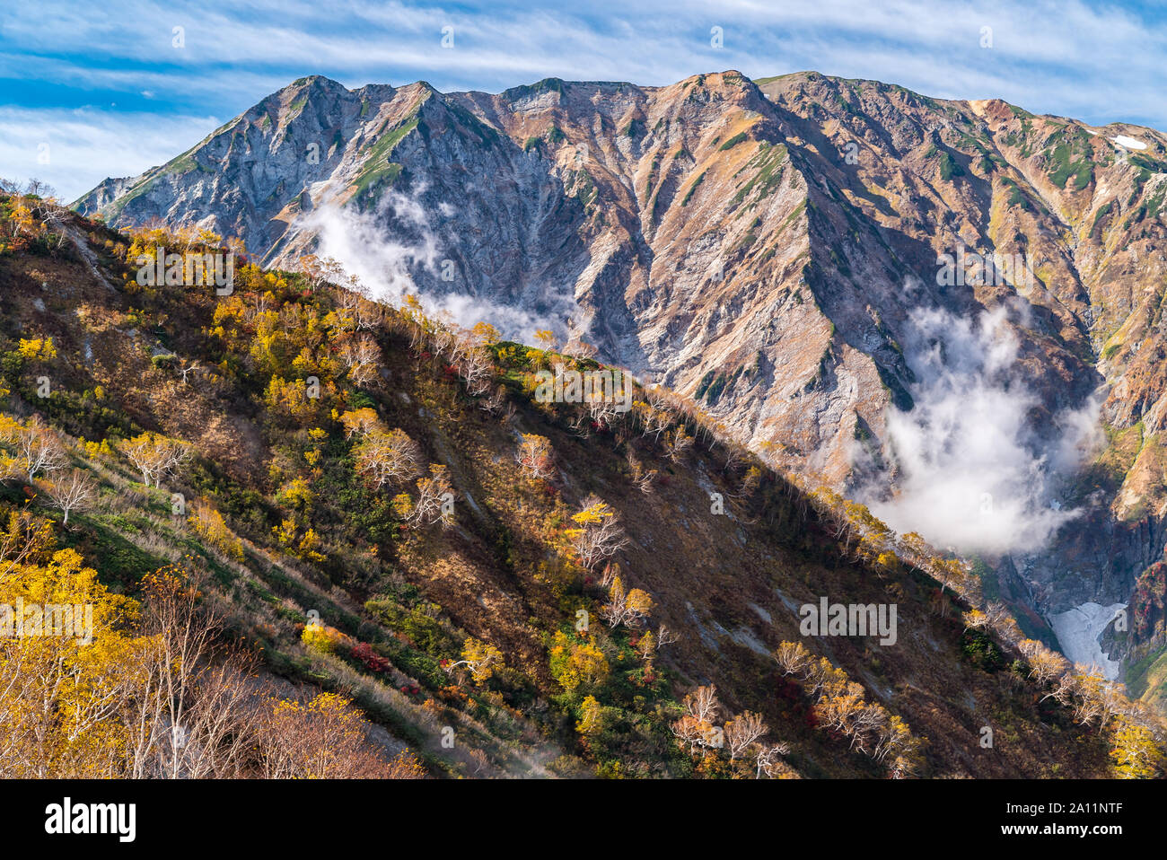 Paesaggio di autunno autunno di Hakuba Valley in Nagano Giappone Chubu Foto Stock