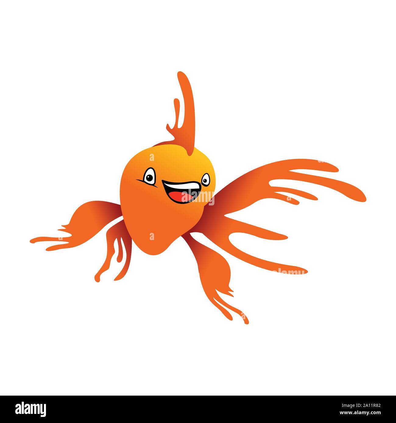 Happy Orange Goldfish illustrazione vettoriale Logo grafico del modello di progettazione Illustrazione Vettoriale