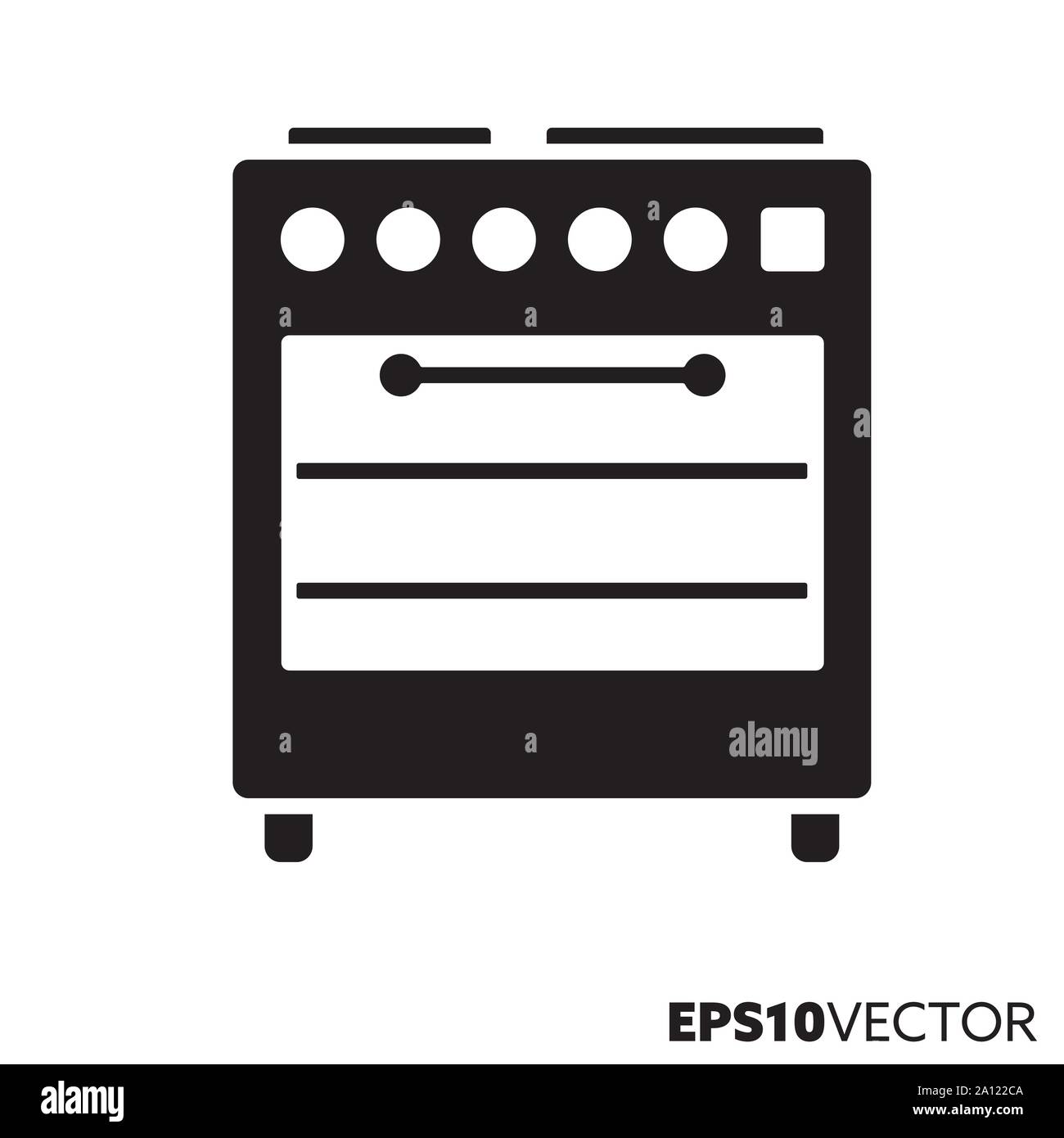 Cucina serie di glifi icona. Simbolo di elettrodomestici per la cucina. Forno e piano cottura piatto illustrazione vettoriale. Illustrazione Vettoriale