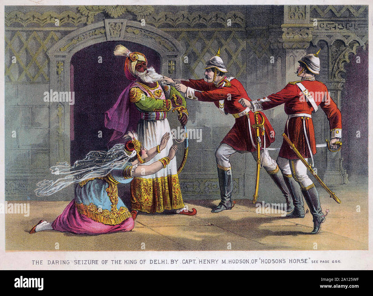 WILLIAM HODSON (1821-1858) un British irregolare di luce leader di cavalleria cattura il re di Delhi, Bahadur Shan II, durante l ammutinamento indiano, nel 1857. Hodson è stato girato durante l'attacco sulla città di Lucknow nel marzo 1858 Foto Stock