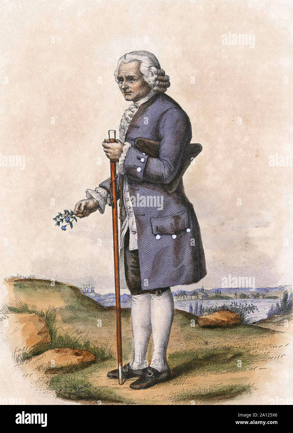 JEAN-JACQUES Rousseau (1712-1778), filosofo ginevrino, scrittore e compositore Foto Stock