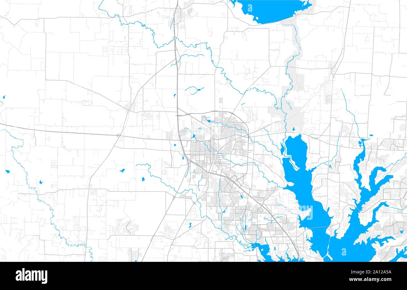 Ricco di vettore dettagliata mappa area di Denton, Texas, Stati Uniti d'America. Mappa modello per arredamento di casa. Illustrazione Vettoriale