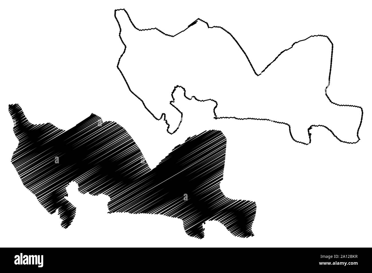 Santo Domingo provincia (Repubblica Dominicana, Hispaniola, Province della Repubblica Dominicana) mappa illustrazione vettoriale, scribble schizzo Santo Domingo ma Illustrazione Vettoriale