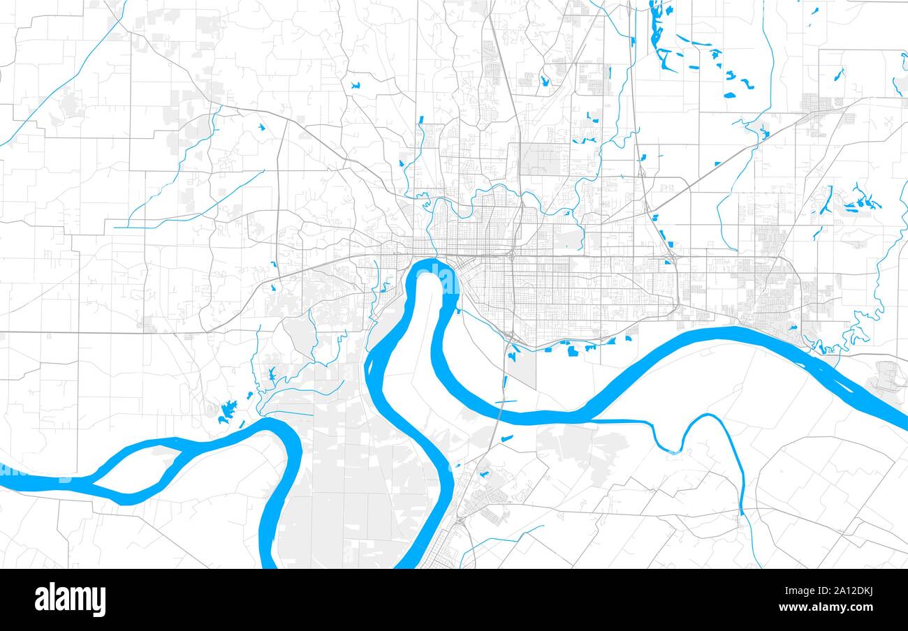 Ricco di vettore dettagliata mappa area di Evansville, Indiana, Stati Uniti d'America. Mappa modello per arredamento di casa. Illustrazione Vettoriale