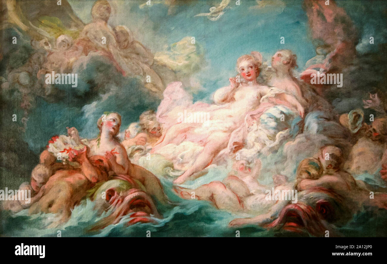 Jean-Honoré Fragonard, La Nascita di Venere, pittura, 1753-1755 Foto Stock