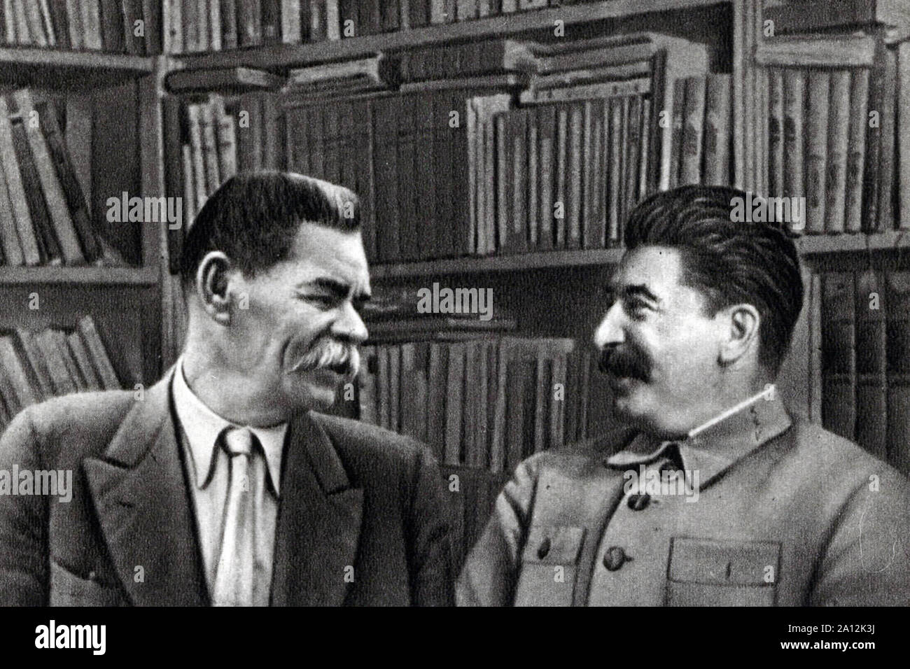 Vintage fotografia di Joseph Stalin con Gorky Foto Stock