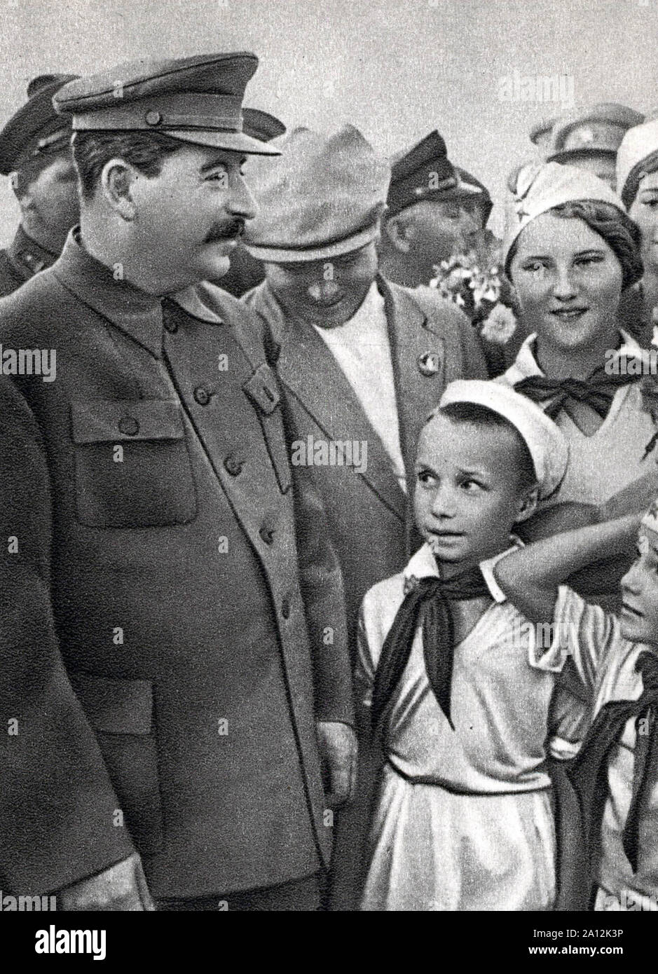 Vintage fotografia di Joseph Stalin con i bambini Foto Stock