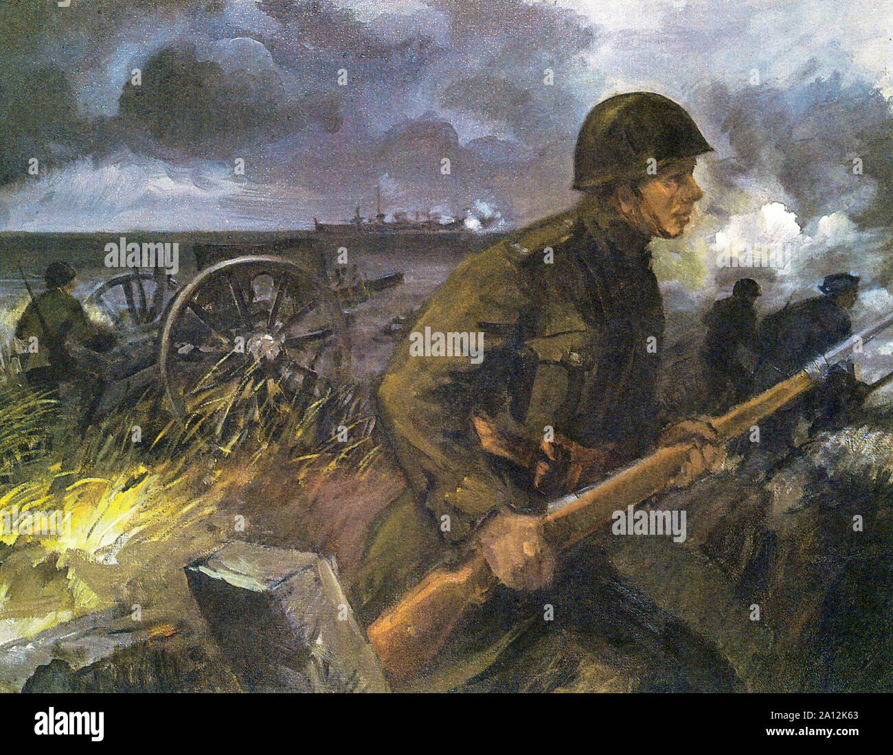 Il tempo di guerra forma d'arte artista polacco dipinte in anni ottanta Foto Stock