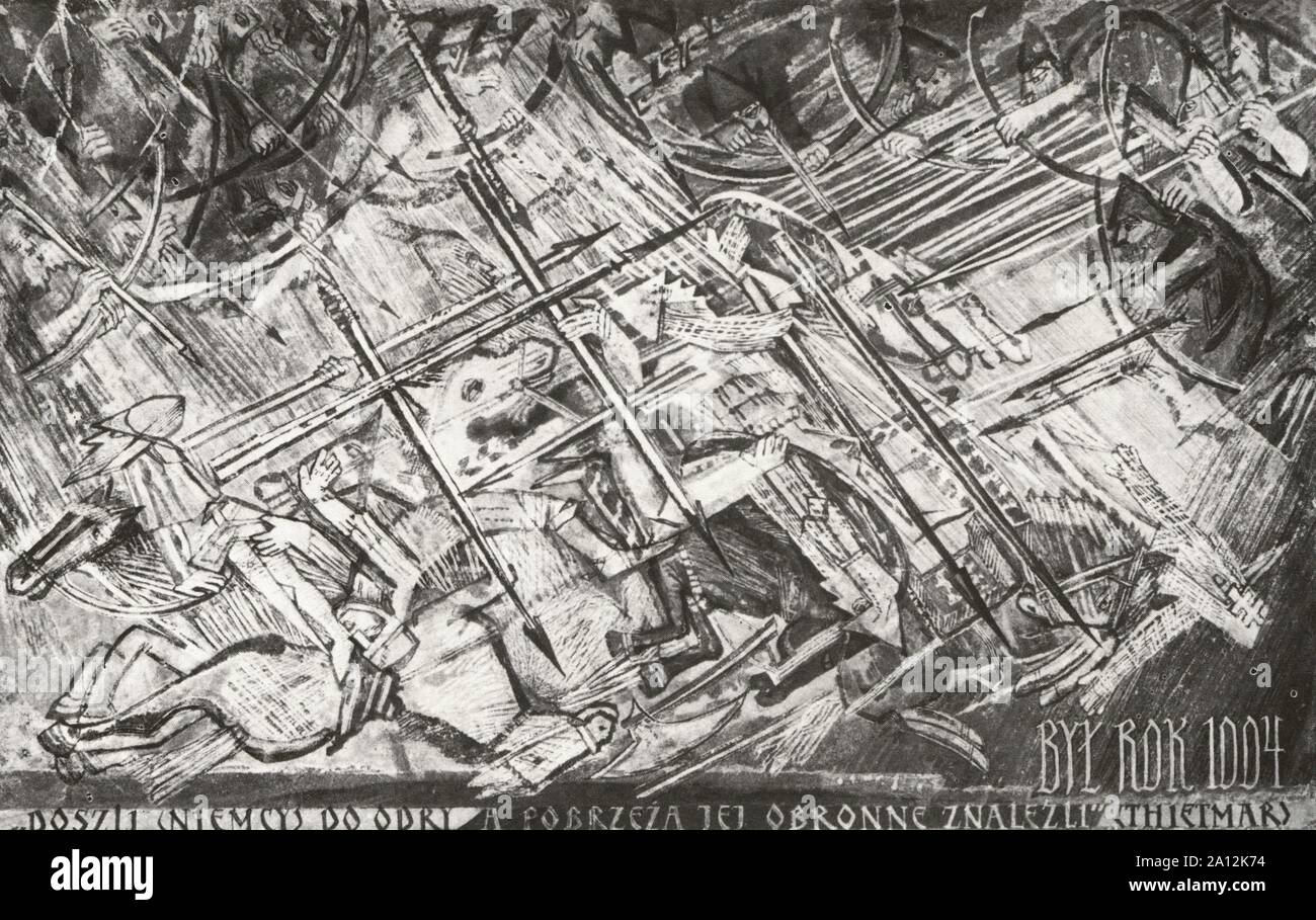 Il tempo di guerra forma d'arte artista polacco dipinte in anni ottanta Foto Stock