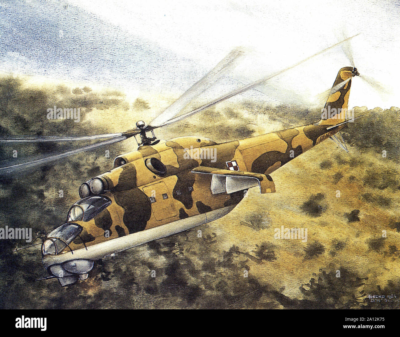 Il tempo di guerra forma d'arte artista polacco dipinte in anni ottanta Foto Stock