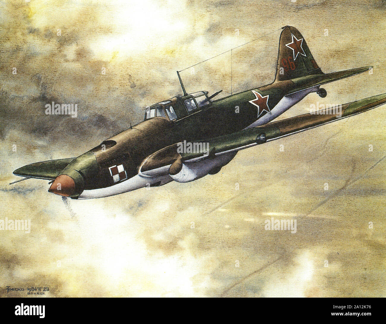 Il tempo di guerra forma d'arte artista polacco dipinte in anni ottanta Foto Stock