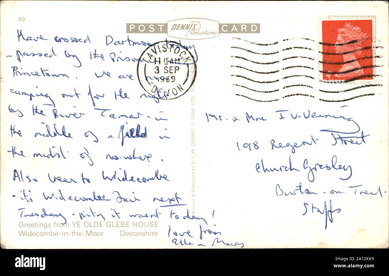 Retro della cartolina vintage Foto Stock