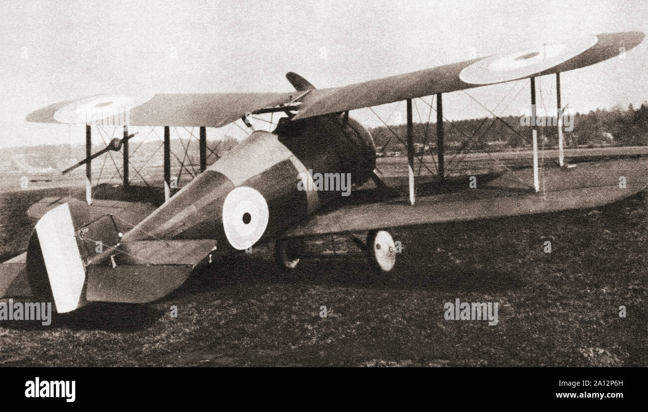 Il Sopwith 7F.1 Beccaccino British biplano monoposto fighter della Royal Air Force, RAF durante la Prima Guerra Mondiale. Dalla rievocazione del secolo, pubblicato nel 1934. Foto Stock