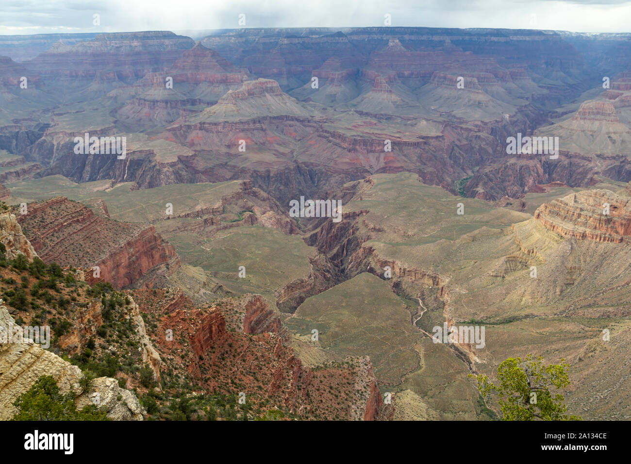 Vista dal bordo sud del Parco Nazionale del Grand Canyon, Stati Uniti Foto Stock