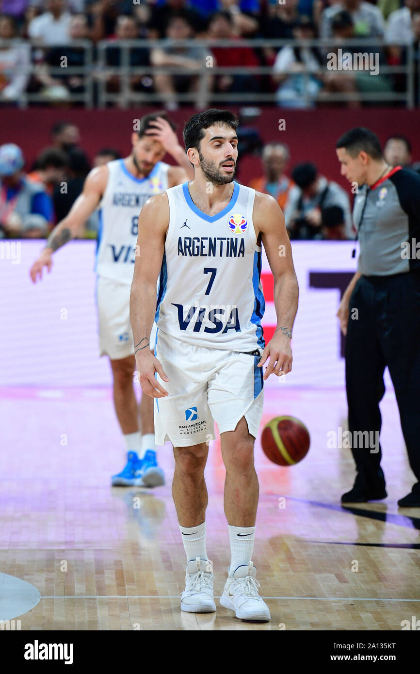 Facundo Campazzo, Nicolás Laprovittola (Argentina). Secondo posto e medaglia d'argento a pallacanestro FIBA World Cup Cina 2019 Foto Stock