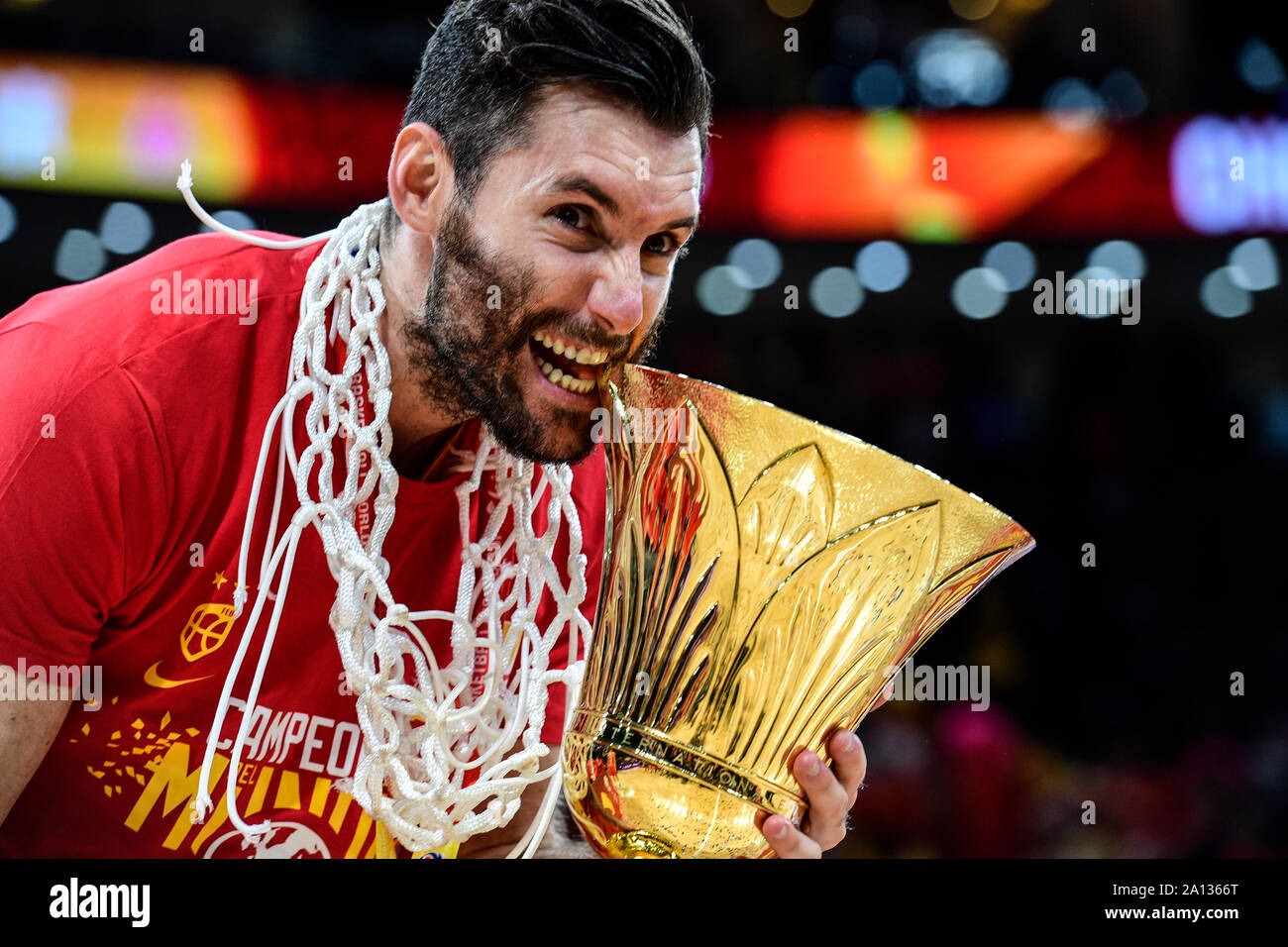Rudy Fernández (Spagna): basket FIBA Campione del Mondo, la Cina 2019 Foto Stock